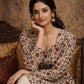 Rajwada Multicolor Silk Blend Floral Print Solid Kurti For Women