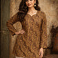 Rajwada Brown Silk Blend Printed Solid Kurti For Women