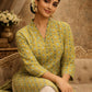 Rajwada Mustard Yellow Silk Blend Printed Solid Kurti For Women
