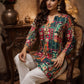 Rajwada Multicolor Silk Blend Printed Solid Kurti For Women