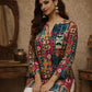 Rajwada Multicolor Silk Blend Printed Solid Kurti For Women