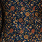 Rajwada Navy Blue Silk Blend Printed Solid Kurti For Women