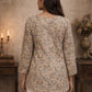 Rajwada Beige Silk Blend Printed Solid Kurti For Women