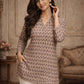 Rajwada  Light Brown Silk Blend Printed Solid Kurti For Women