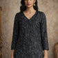 Rajwada Black Silk Blend Printed Solid Kurti For Women