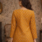 Rajwada Yellow Silk Blend Printed Solid Kurti For Women