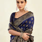 Rajwada Dark Blue Silk Blend Zari Work Saree For Women