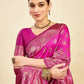 Rajwada Dark Pink Silk Blend Zari Work Saree For Women