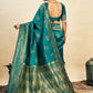 Rajwada Teal Green Silk Blend Zari Work Saree For Women