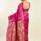 Rajwada Dark Pink Silk Blend Zari Work Saree For Women