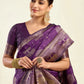 Rajwada Dark Purple Silk Blend Zari Work Saree For Women