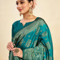 Rajwada Teal Green Silk Blend Zari Work Saree For Women