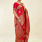 Rajwada Red Silk Blend Zari Work Saree For Women