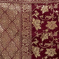 Rajwada Dark Maroon Silk Blend Zari Work Saree For Women
