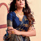 Rajwada Navy Blue Silk Blend Zari Work Saree For Women