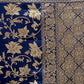 Rajwada Navy Blue Silk Blend Zari Work Saree For Women