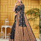 Rajwada Black And Gold Silk Blend Zari Work Saree For Women
