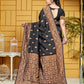 Rajwada Black And Gold Silk Blend Zari Work Saree For Women