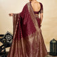 Rajwada Maroon Silk Blend Zari Work Saree For Women