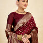 Rajwada Maroon Silk Blend Zari Work Saree For Women