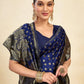 Rajwada Dark Blue Silk Blend Zari Work Saree For Women