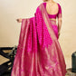 Rajwada Dark Pink Silk Blend Zari Work Saree For Women