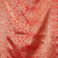 Rajwada Red Silk Blend Zari Work Saree For Women