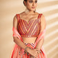 Rajwada Women Multicolor Printed, Handwork Art Silk Semi Stitched Lehenga With Unstitched Blouse