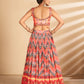 Rajwada Women Multicolor Printed, Handwork Art Silk Semi Stitched Lehenga With Unstitched Blouse