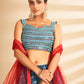 Rajwada Women Multicolor Printed, Handwork Art Silk Semi Stitched Lehenga With Unstitched Blouse