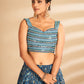 Rajwada Women Multicolor Printed, Handwork Art Silk Semi Stitched Lehenga With Unstitched Blouse