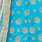 Rajwada Women Aqua Blue Art Silk Semi Stitched Lehenga With Unstitched Blouse