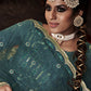 Rajwada Women Teal Designer Semi Stitched Kurta Set