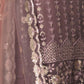 Rajwada Purple Embellished Soft Net Semi Stitched Kurta Set With Dupatta For Women