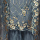 Rajwada Women Designer Grey Soft Net Semi Stitched Kurta Set