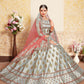 Rajwada Women Grey Designer Semi Stitched Lehenga With Unstitched Blouse