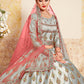 Rajwada Women Grey Designer Semi Stitched Lehenga With Unstitched Blouse