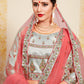 Rajwada Women Grey Designer Semi Stitched Lehenga With Unstitched Blouse