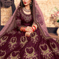 Rajwada Women Soft Net Maroon Semi Stitched Lehenga With Unstitched Blouse