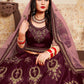 Rajwada Women Soft Net Maroon Semi Stitched Lehenga With Unstitched Blouse