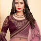Rajwada Women Soft Net Maroon Semi Stitched Lehenga With Unstitched Blouse
