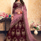 Rajwada Women Soft Net Maroon Semi Stitched Lehenga With Unstitched Blouse