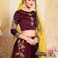 Rajwada Women Soft Net Maroon Semi Stitched Lehenga With Unstitched Blouse
