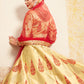 Rajwada Women Beige Stunning Semi Stitched Lehenga With Unstitched Blouse