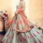 Rajwada Women Grey Designer Semi Stitched Lehenga With Unstitched Blouse
