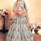 Rajwada Women Grey Designer Semi Stitched Lehenga With Unstitched Blouse