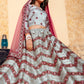 Rajwada Women Grey Designer Semi Stitched Lehenga With Unstitched Blouse