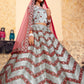 Rajwada Women Grey Designer Semi Stitched Lehenga With Unstitched Blouse