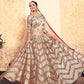 Rajwada Women Brown Classy Semi Stitched Lehenga With Unstitched Blouse