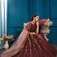 Rajwada Women Brown Designer Satin Semi Stitched Lehenga With Unstitched Blouse